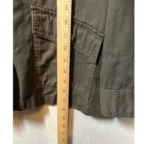 Dressbarn Utility Jacket Military Style Button Front Olive Green Size L - Picture 8 of 10
